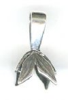  19x8mm Sterling Silver Side Pinch Leaf Bail (for side drilled pendants)